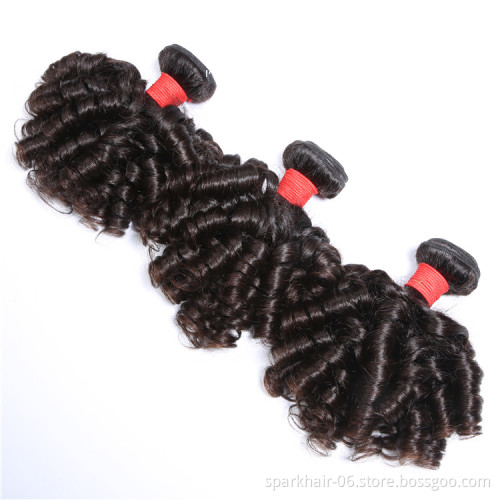 SPARK 8a 100g 8-40 Inch Non-Remy Cheap Human Hair Weaving Bundle for Black Women Extension Weft Bouncy Curl Wholesale Xuchang